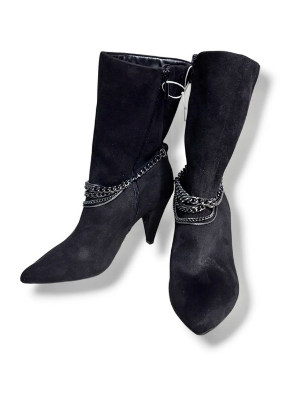 IMPO TERRA BOOTIE Black Memory Foam Faux Eco Suede Shoe Size 7.5